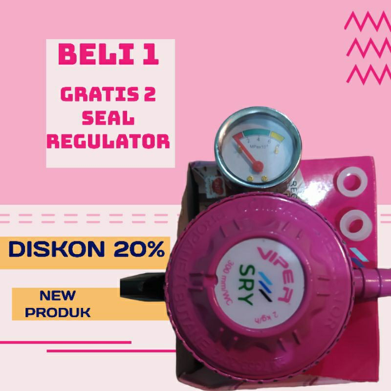 BARU REGULATOR tekanan rendah  VIPER SRY  DOUBLE SEAL SNI LEBIH SAFETY DENGAN FREE 2 seal karet