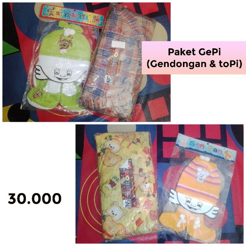 Paket Gendongan Topi Bayi Baru Lahir Murah Topi Set Woll Murah