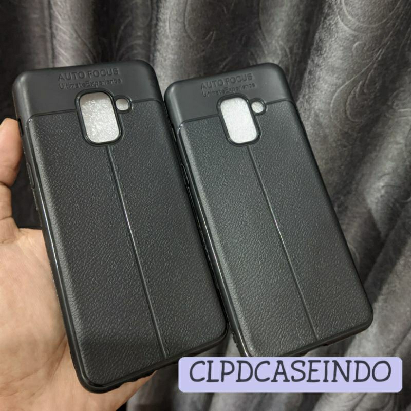 Soft Case Samsung A8 2018 A850 Autofocus Hitam Leather