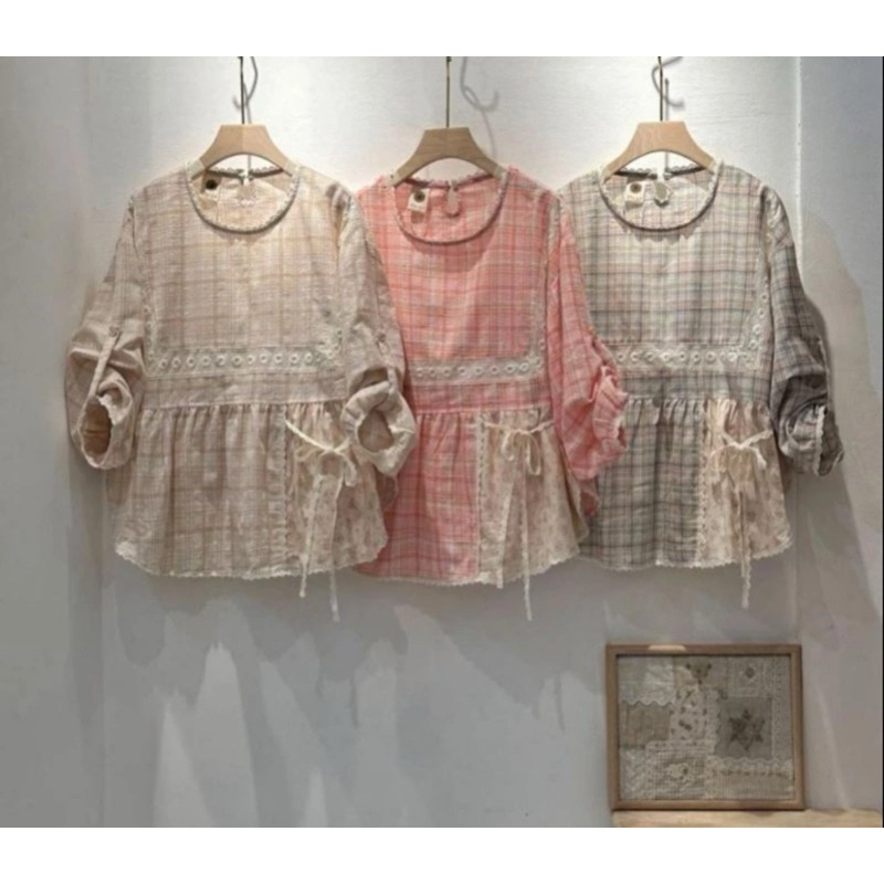 blouse tartan by muye orginal bkk