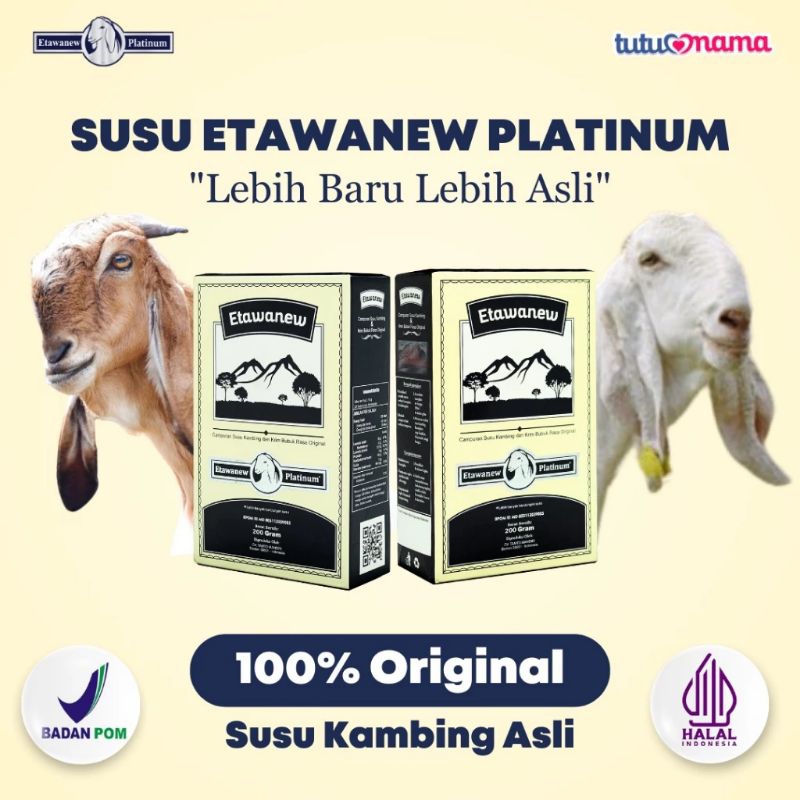 

SUSU ETAWANEW 200 GRAM - SUSU ETAWAKU PLATINUM SOLUSI ALAMI ATASI NYERI SENDI, MENJAGA KESEHATAN TULANG DAN MENGARASI MASALAH PERNAPASAN Susu Kambing Etawa Platinum Etawanew 200 Gram