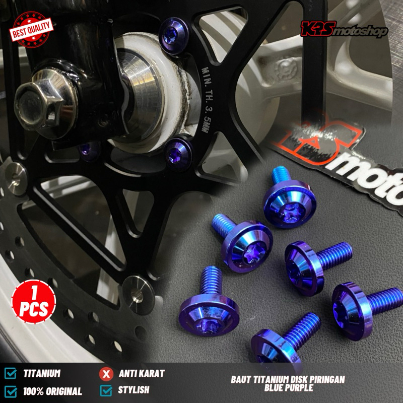 SATUAN BAUT TITANIUM BLUE PURPLE DISK DISC PIRINGAN CAKRAM RXKING RX KING RXS RX S MIO SPORTY SMILE 
