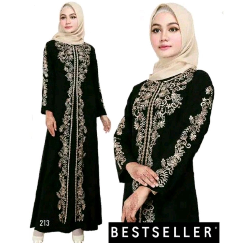 New Abaya Gamis Hitam Maxi Dress Arab Saudi Bordir Zephy Turki Umroh Dubai Turkey India Arab by safr