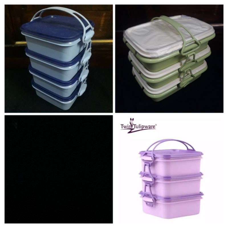Twin Tulipware Stack Carry & Go Lunch Box Set Rantang
