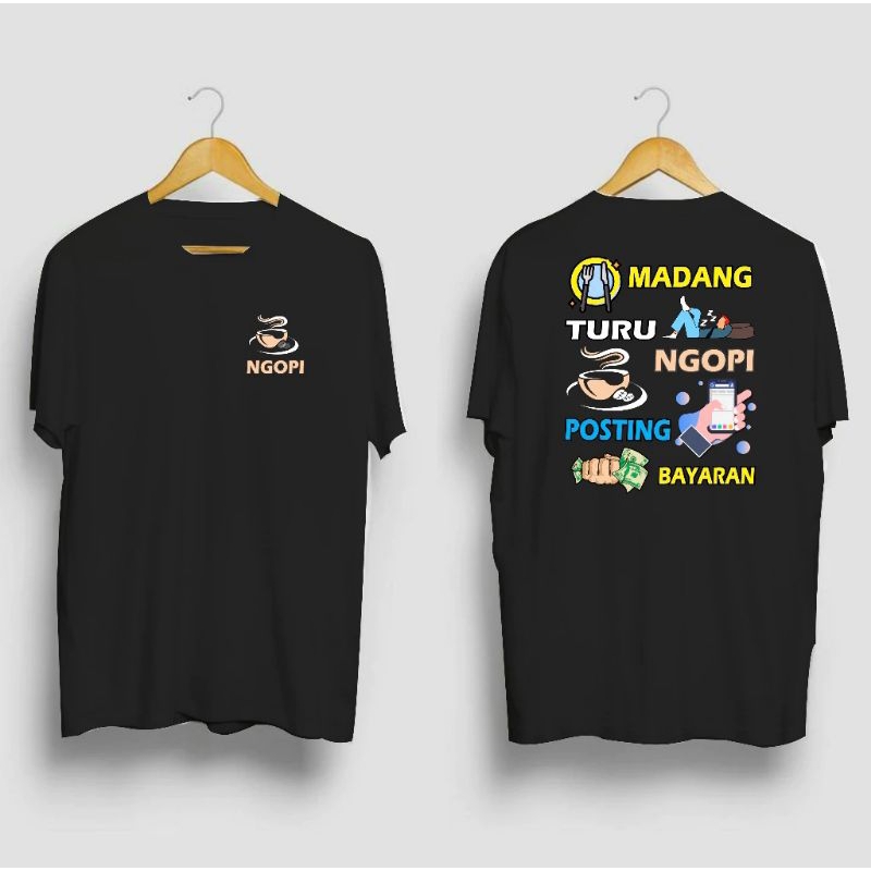 Kaos Mangan Turu Ngopi Posting Bayaran || Kaos kata kata || Kaos Distro Free stiker