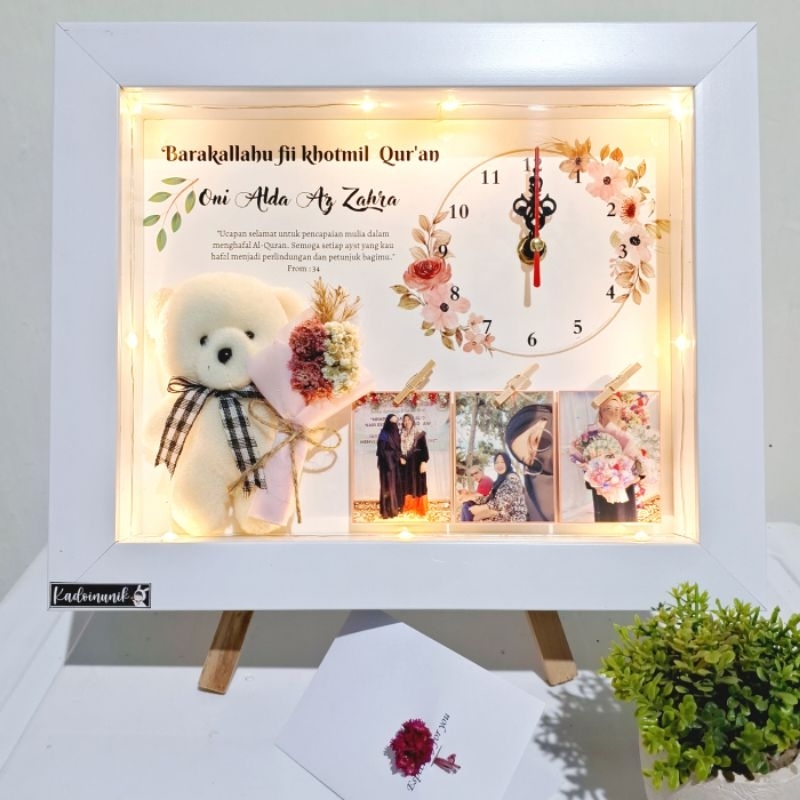 NEW PORODUK FLOWER IN FRAME JAM BONEKA FRAME BOX 3D GIFT BOX KADO WISUDA KADO ANNIVERSARY KDO