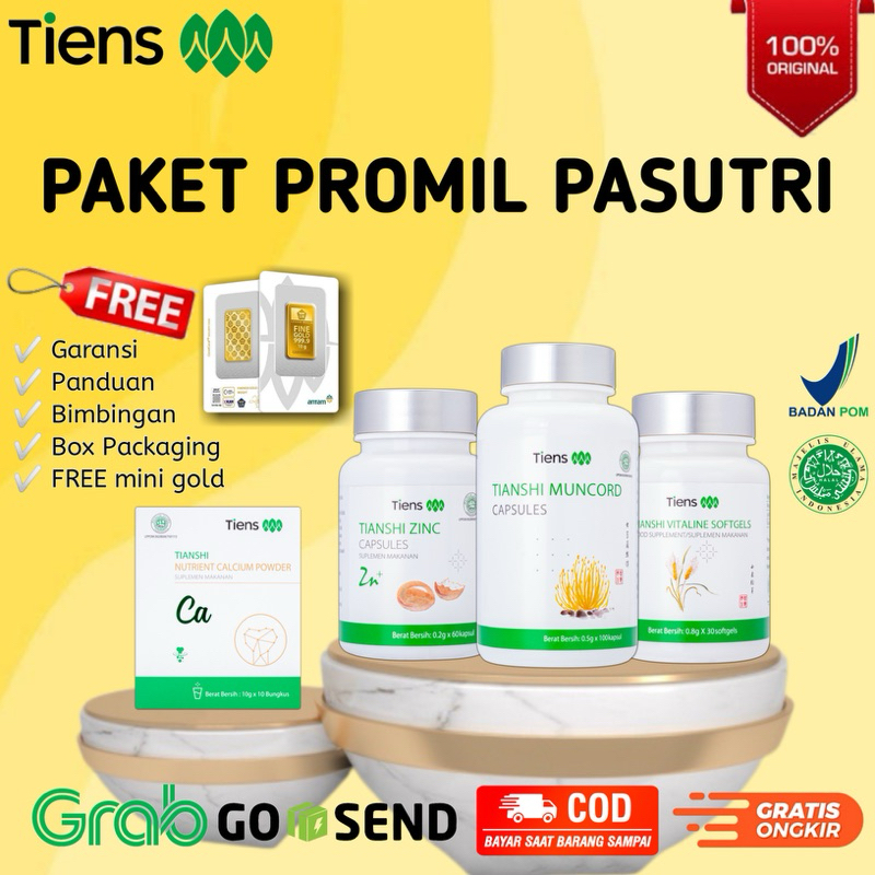 Paket Promil Lengkap Tiens Original | Bantu Cepat Hamil Secara Alami | Zinc + Calcium + Muncord + Vi