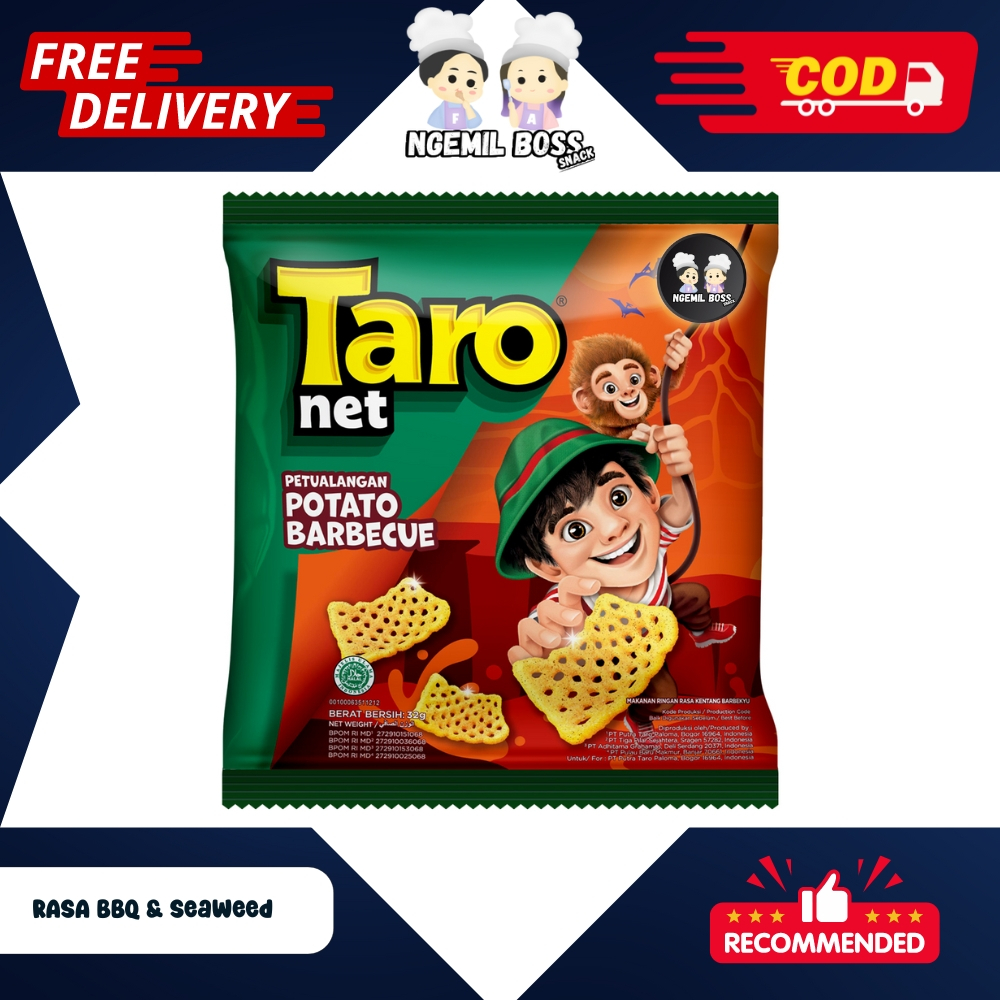 

Chiki Taro Net Satuan Rasa BBQ & Seaweed Netto 8g