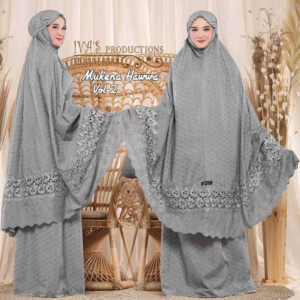 Mukena Hawa Katun Paris Premium | Mukena Mewah | Mukena Premium | Mukena Warna | Mukena Lebaran