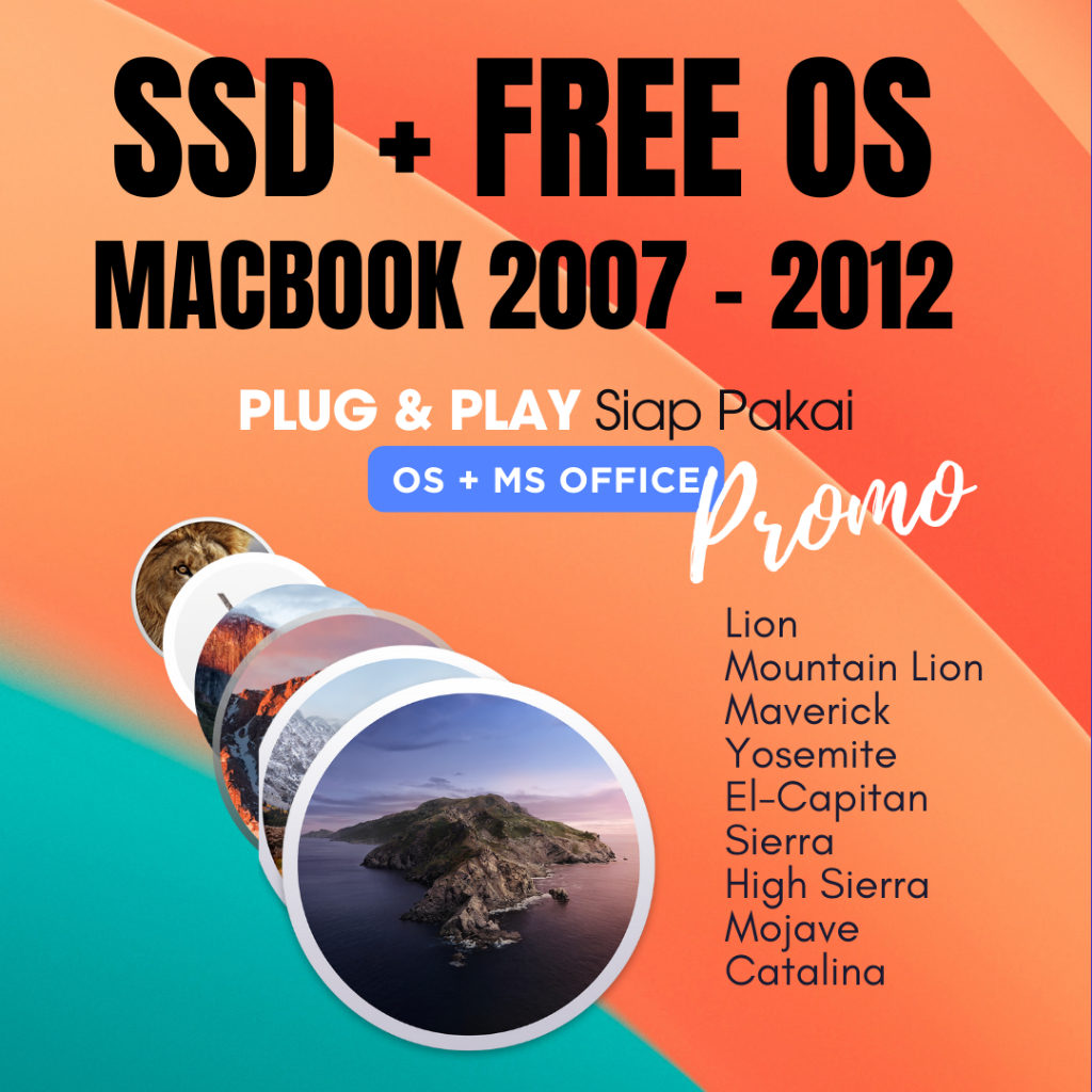 UPGRADE SSD Macbook Macbook Pro 2007 - 2012 FREE OS Siap Pakai Plug and Play