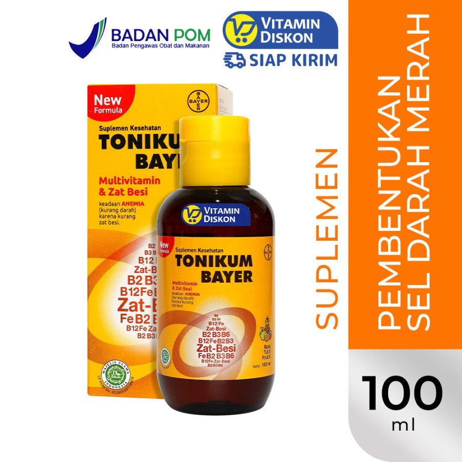 TONIKUM BAYER MULTIVITAMIN ZAT BESI PENAMBAH DARAH - 100 Ml