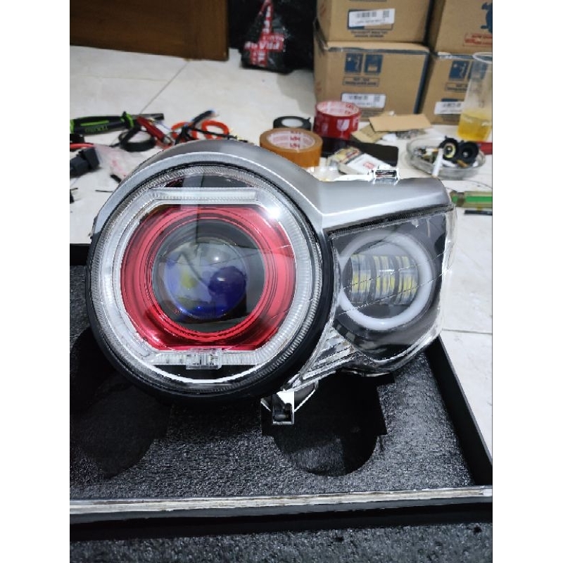 Lampu depan Tiger PC set Biled 3inch Vinyx set daymaker mini 3 mata cwl