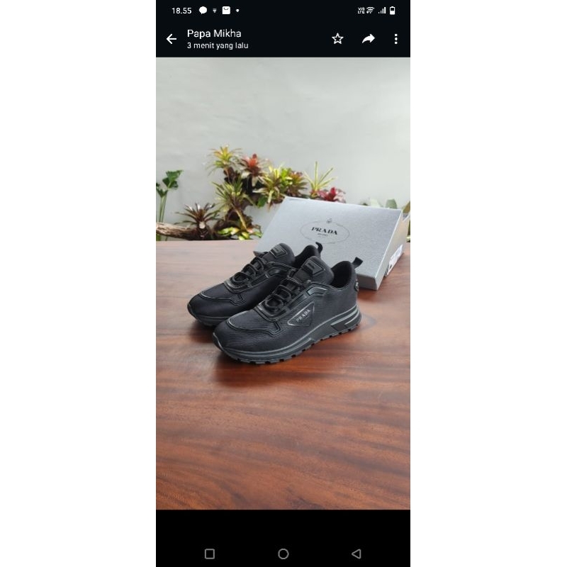 Prada Hitam Sepatu Pria Import Terlaris
