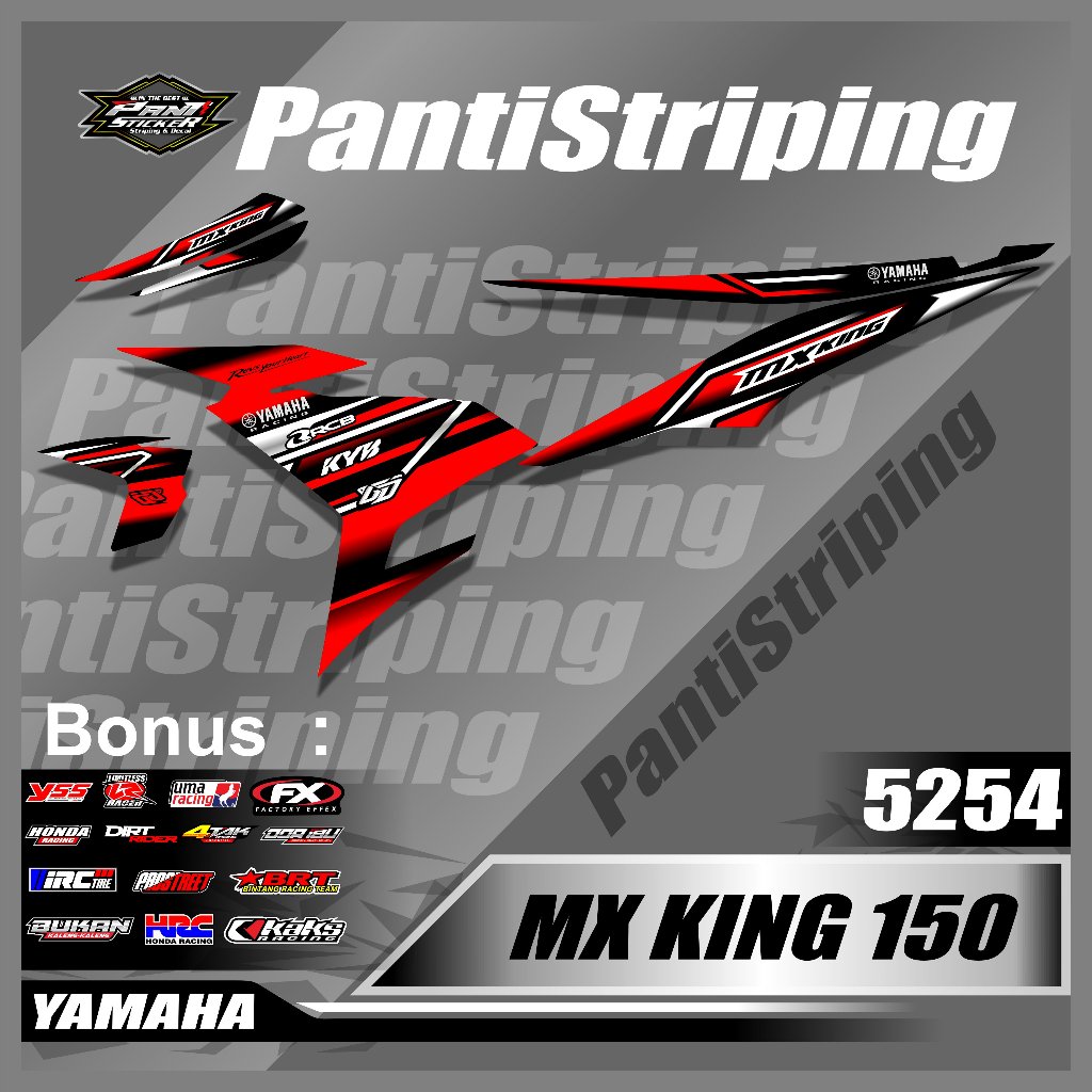 Striping Motor Yamaha Mx King 150 List Variasi Body - Sticker skotlet aksesoris mx king 150 Standar 