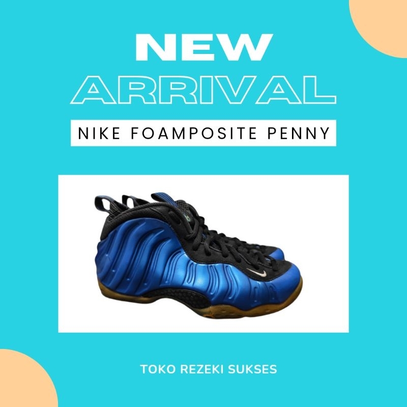 Sepatu Sneaker Basket Nike Foamposite OG Blue - 100% Original