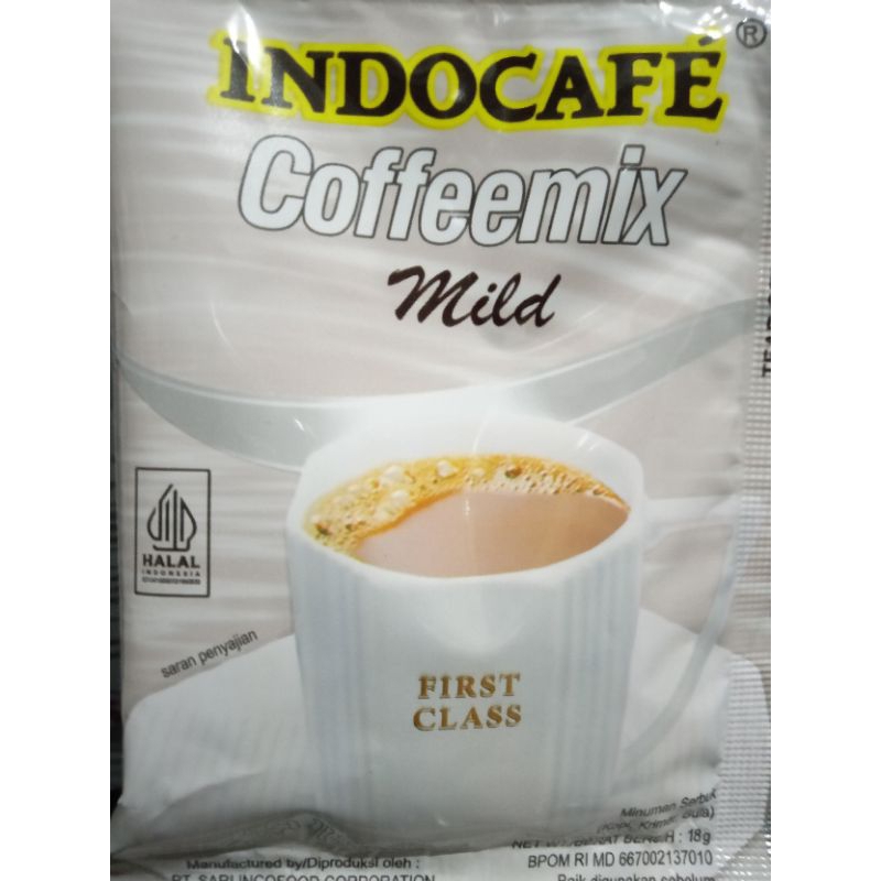 

kopi indocafe coffeemix mild per renceng isi 10 sachet