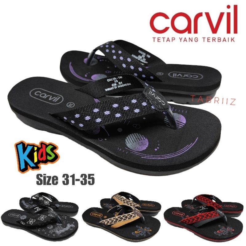 Sandal CARVIL Anak Perempuan Sandal Jepit Anak Carvil Cewek - 100% ORIGINAL