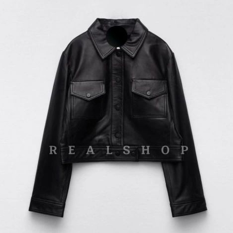 JAKET CROP LEATHER WOMAN