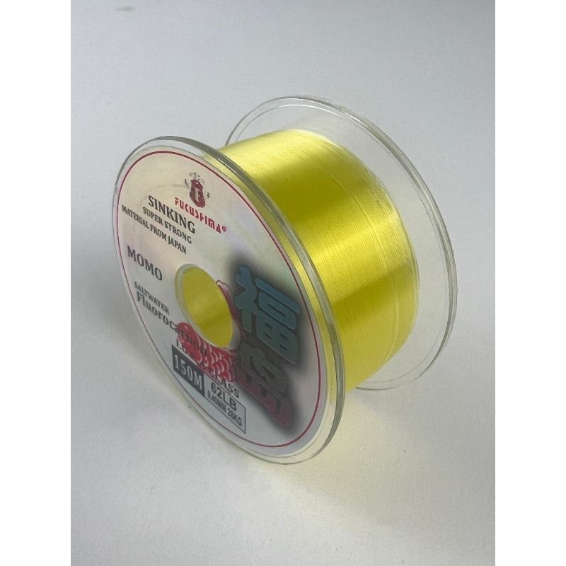 Senar Pancing 150meter Fukushima Momo fluorocarbon mudah tenggelam warna kuning