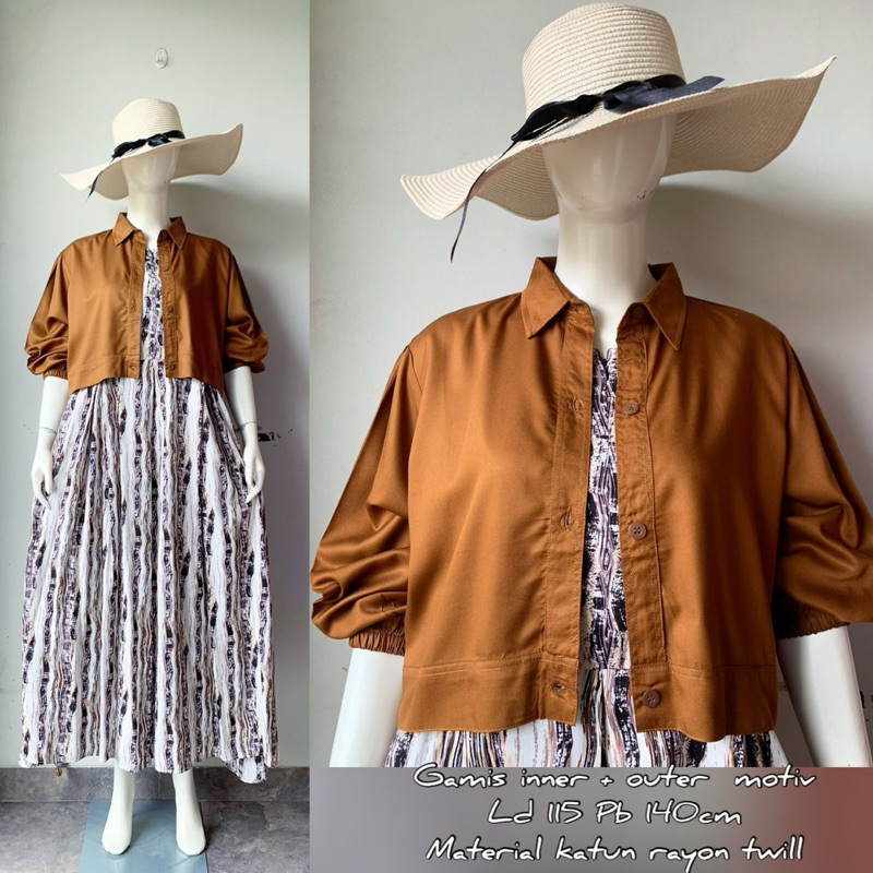 Gamis dress set inner outer crop // gamis busui // outer kekinian