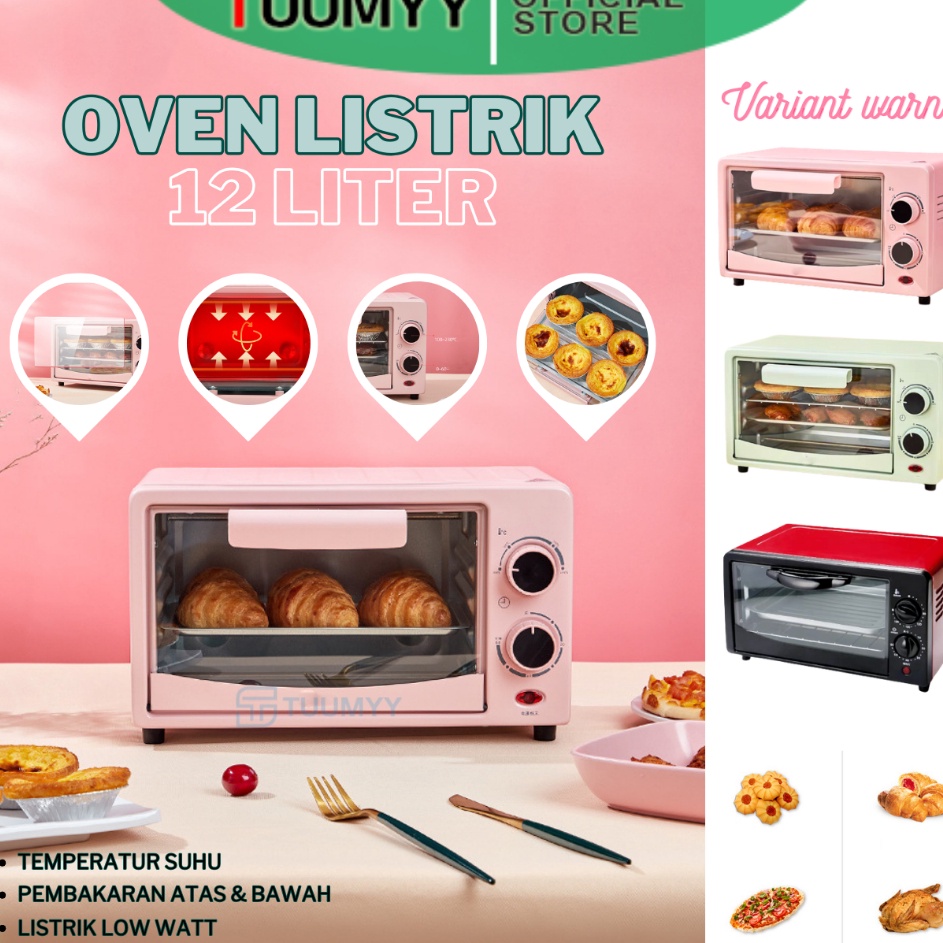 TUUMYY OVEN PEMANGGANG ELEKTRIK MULTIFUNGSI 12L TUUMYY WARNA PASTEL TM122F