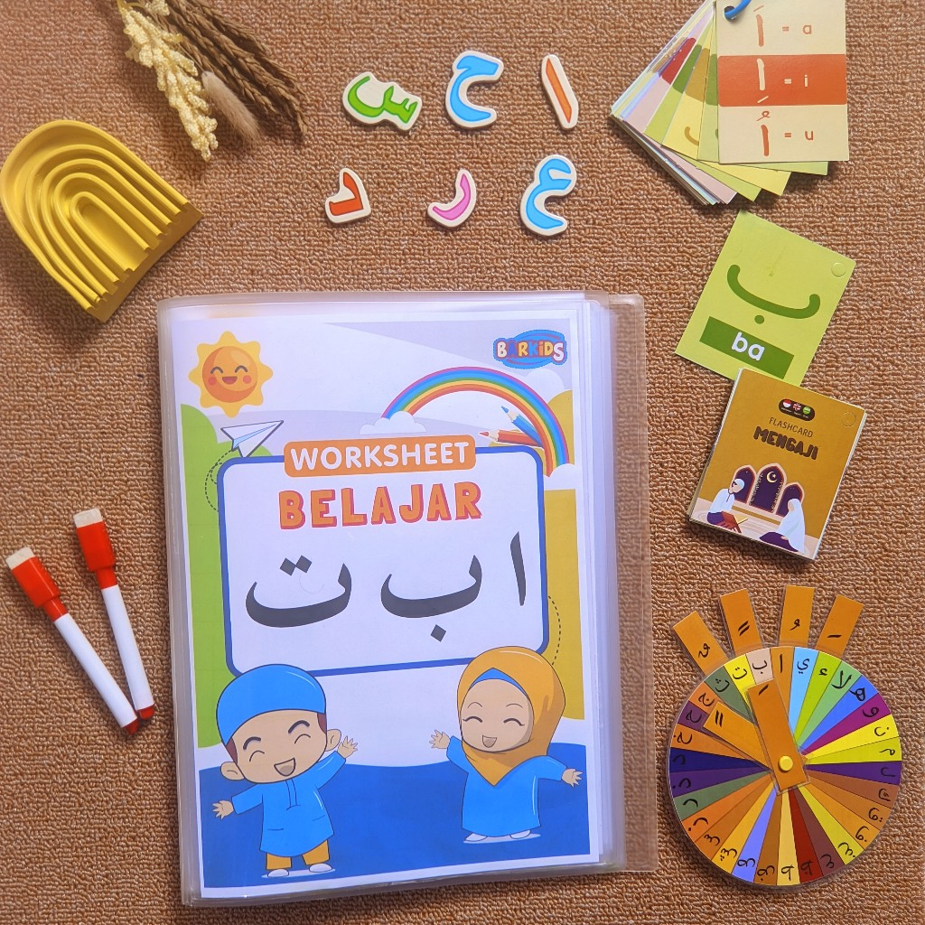 Buku aktivitas belajar Anak kata Huruf Hijaiyah Muslim Angka Alfabet Arab pertamaku activity workshe