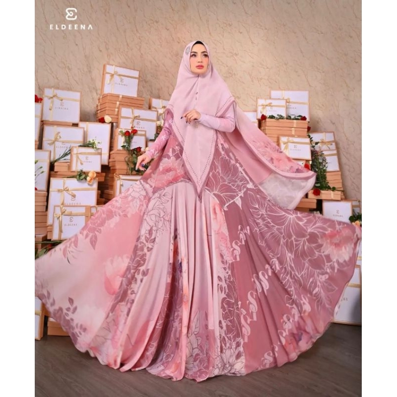 gamis series lamora by eldeena /Lamora Eid Series by Eldeena Syari / gamis syari plus khimar eldeena