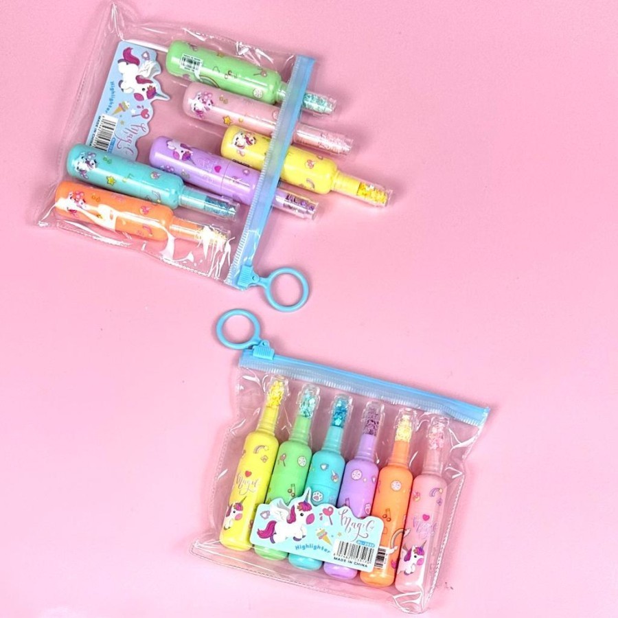 

HD Highlighter Set Isi 6 Penanda Berwarna Hiighlighter Stabilo UNICORN