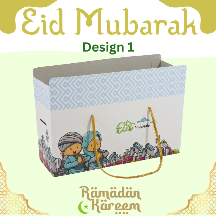 

MINIMAL BELI 10pcs Parsel Ramadan Paper Bag Toples Parcel Lebaran Box Hampers Idul Fitri - Design 1