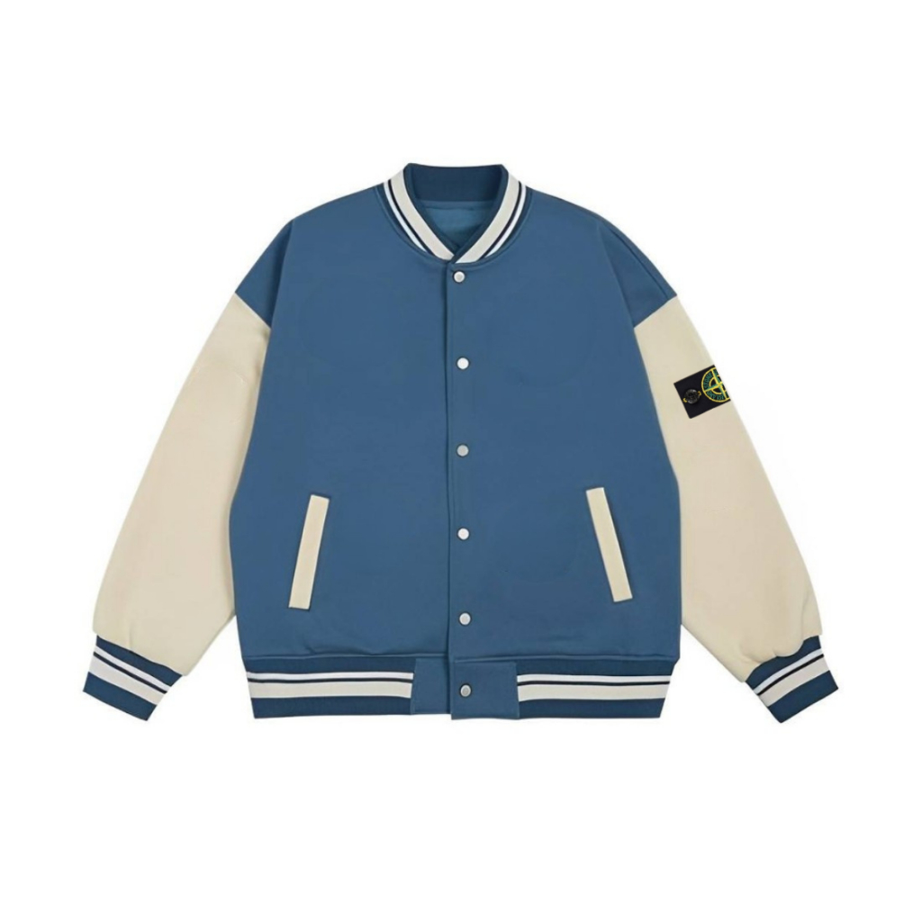 Jacket Varsity Basic Stone Island Emblem Tangan Unisex / Varsity Stone Island Full Bordir /Varsity J