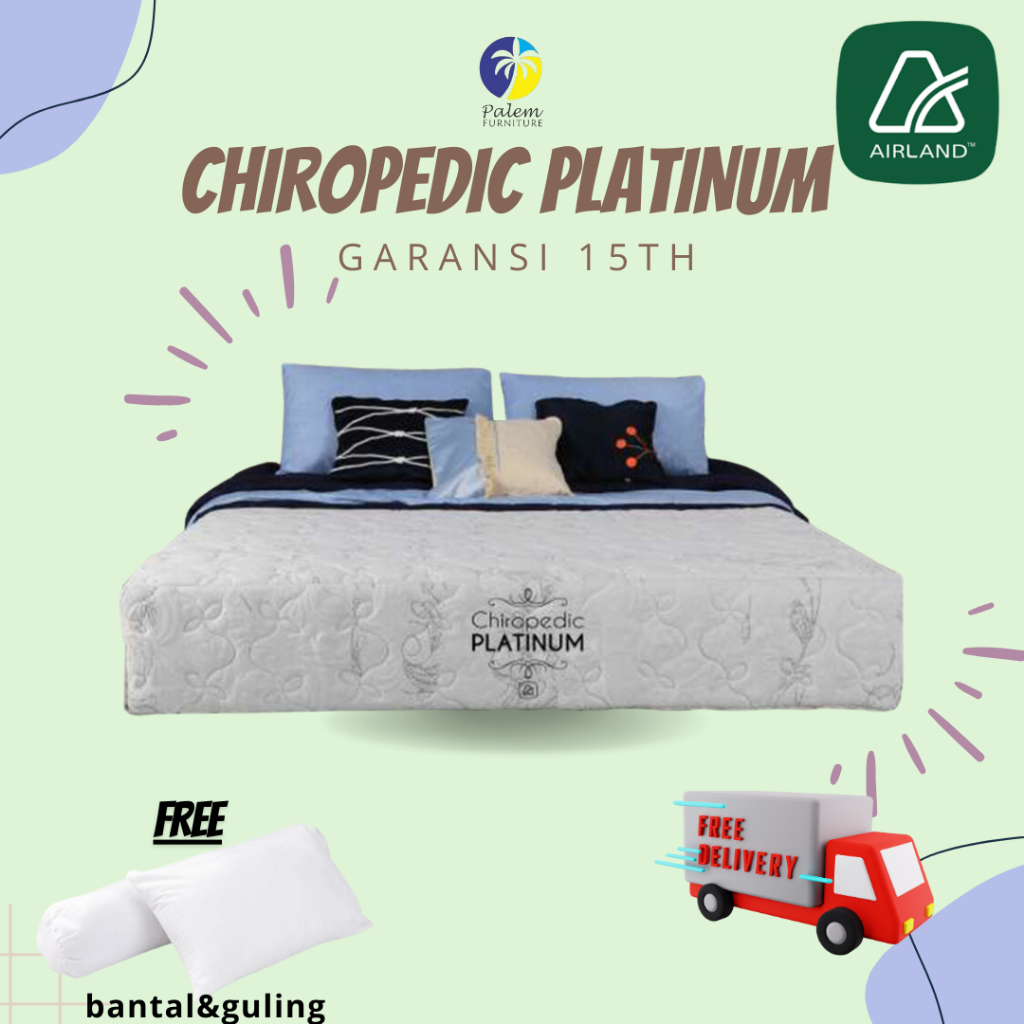 KASUR SPRINGBED CHIROPEDIC PLATINUM AIRLAND MATRASS ONLY || FULL SET || FREE BEDSET || FREE ONGKIR J