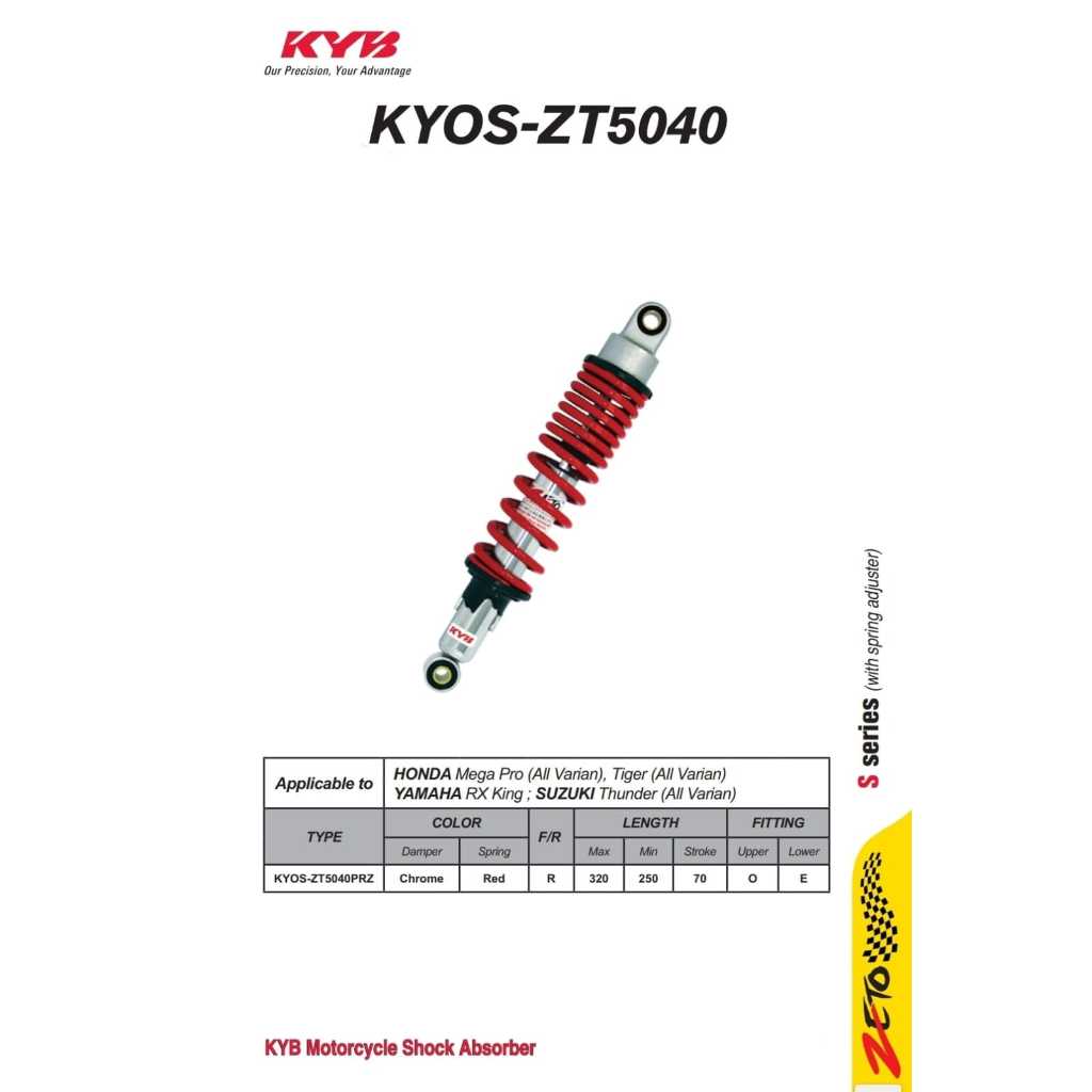 Kyb Zeto shock belakang kotor mega pro/Tiger KYOS-ZT5040PRZ