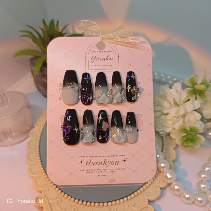 bundle 3set (3pasang) custom 130k estimasi 1day yoraku nailart express y2k Korean bintang jirai kei 