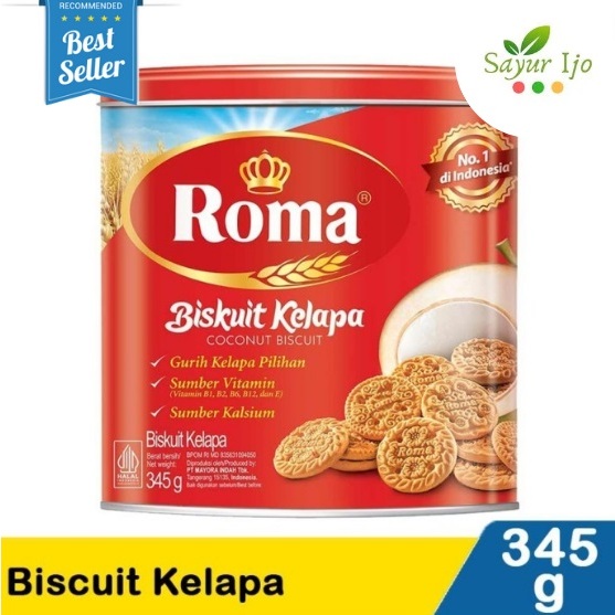 

ROMA Biskuit Kelapa 345 Gram / Kaleng Biscuit Coconut Wafer Snack Kue Kering Cemilan Instant