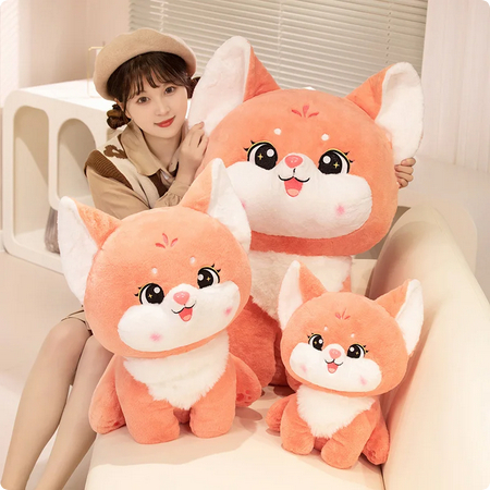 Boneka Rubah Orange, Pink Cute Lembut Size 23cm Mainan Boneka Rubah Kucing Orange Birthday Gifts