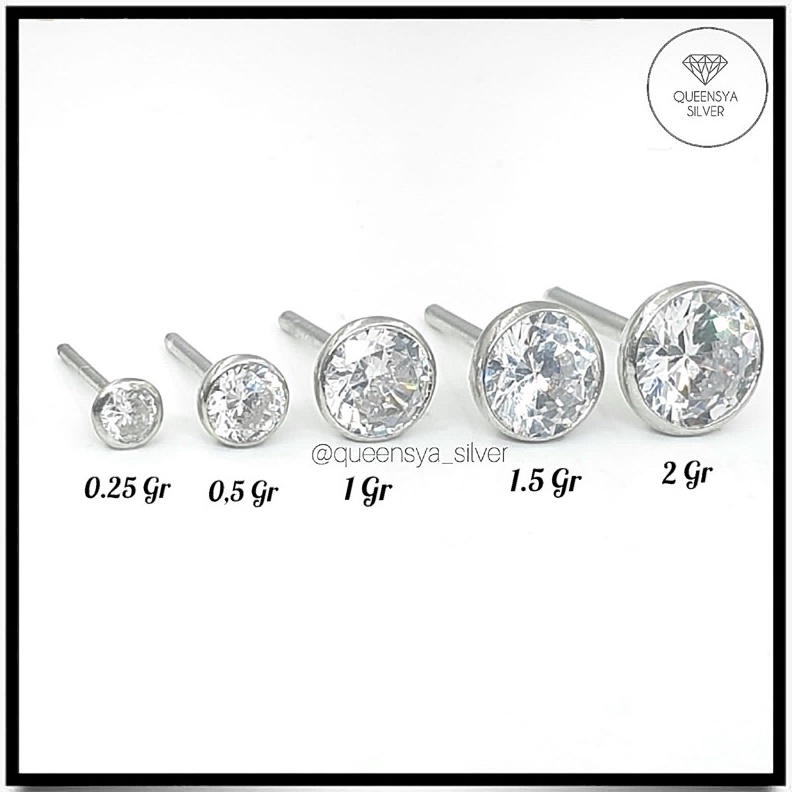 Anting Korea Anting Tusuk Anting Pria Wanita Perak Silver Asli 925 Model MATA BURUNG Lapis Emas Puti