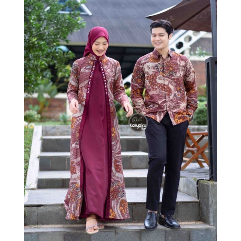 Couple Gamis Bolero Andin Motif Batik Jumbo Ld 120 cm