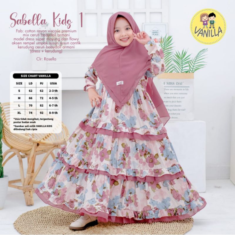 GAMIS ANAK SABELLA KIDS BY VANILLA / GAMIS ANAK  SYARI MOTIF