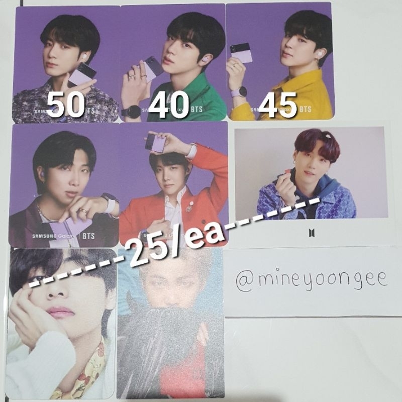 bts photocard suga yoongi jungkook jk taehyung jimin jin namjoon rm jhope dicon samsung galaxy flip 