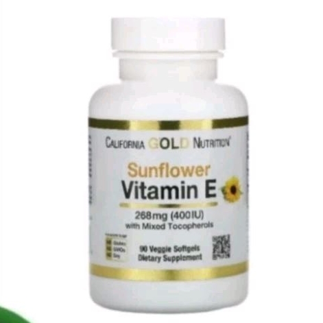 Vitamin E 400 IU California Gold Nutrition Vitamin E Sunflower - Vitamin E 268mg