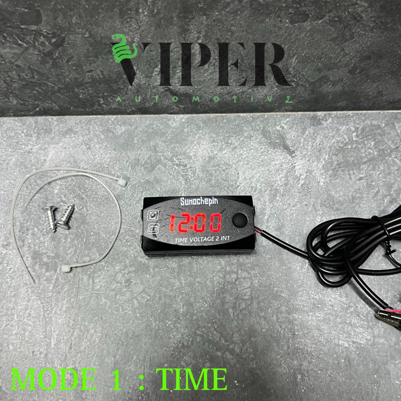 Pengukur Voltmeter Petak 2 MODE Universal Pengukur Voltase Aki Motor Mobil Volt Meter Digital Vario 