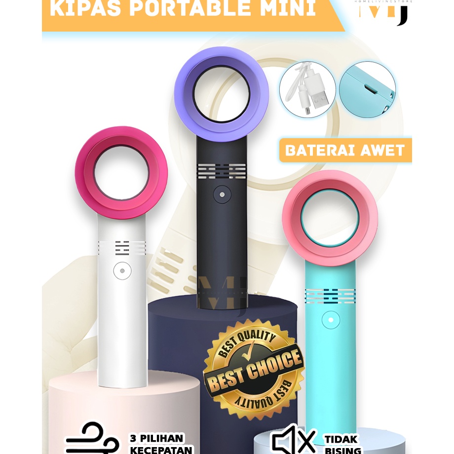 eG Kipas Angin Tanpa Baling Mini Genggam Portable Mini Fan  Kipas Angin Korea Tanpa BalingBaling Gen