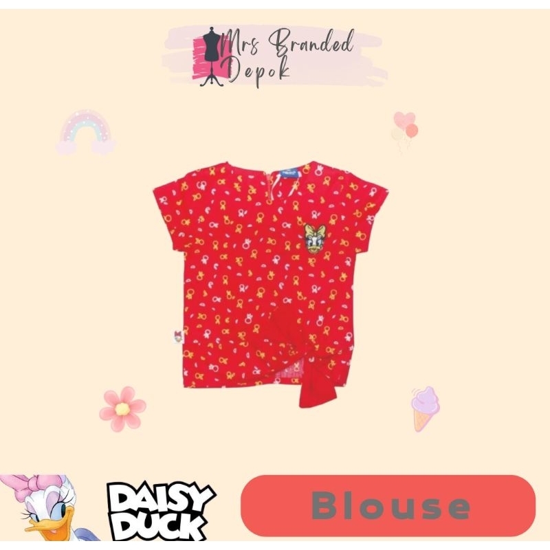 BLOUSE LENGAN PENDEK ANAK CEWEK DAISY DUCK 0223