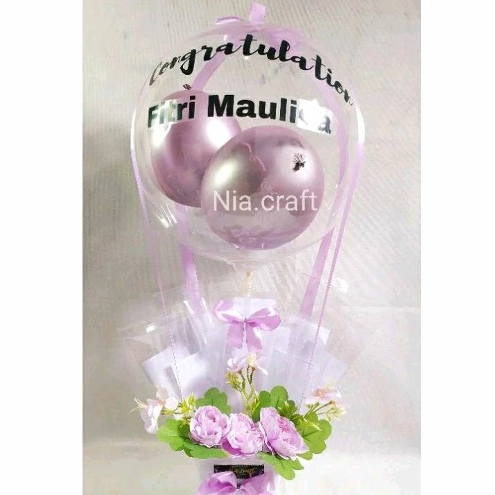 BUKET BALON UANG + BUNGA