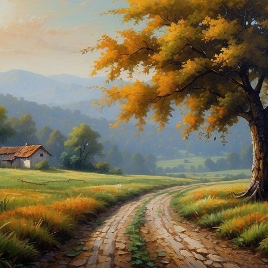 Lukisan Pemandangan Alam yang Indah - Suasana Terhampar Luas Memberikan Inspirasi dan Inovasi