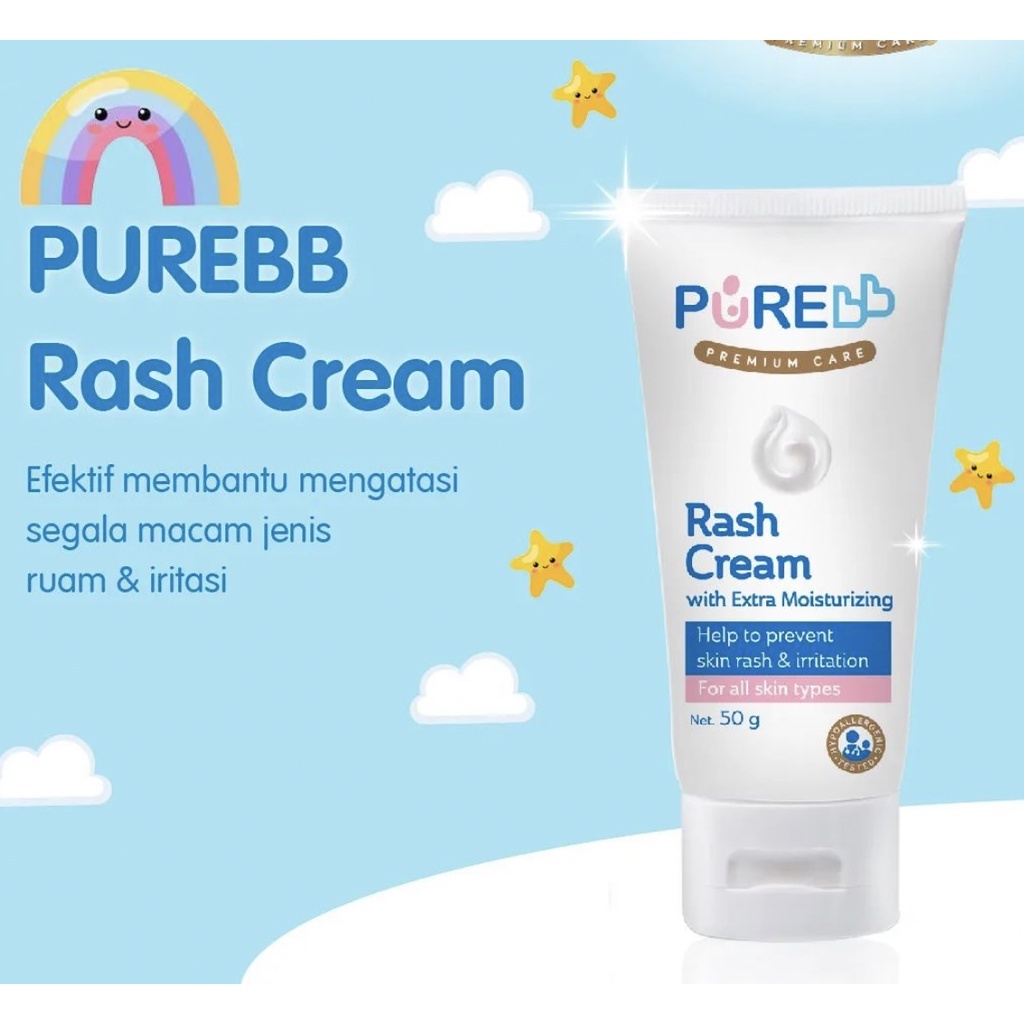 PURE BB RASH CREAM | KRIM RUAM DIAPER BIANG KERINGAT