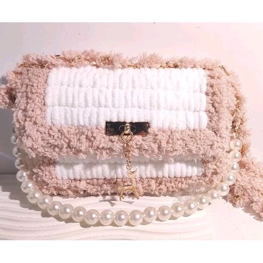 Handmade Tas Rajut Mutiara Rantai