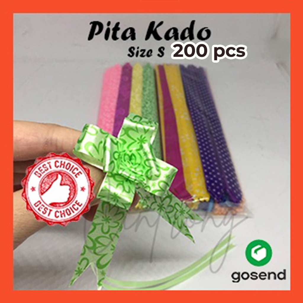 

Pita Kado / Pita Serut Ukuran Kecil Isi 200pcs Warna Campur 20 cm