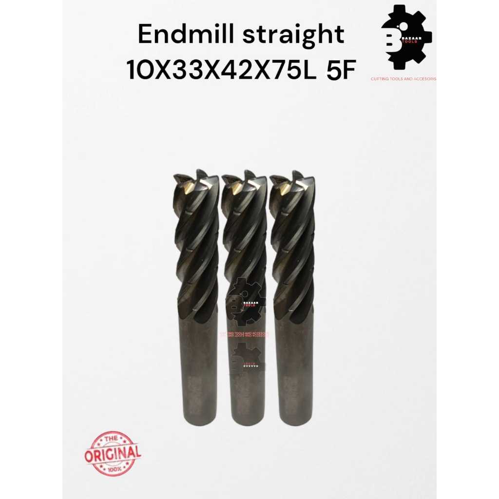 ENDMILL STRAIGHT 10X33X42X75L 5F SECOND HAND/BEKAS - Endmill - Endmill HRC - Alat Pemotong - Mesin M