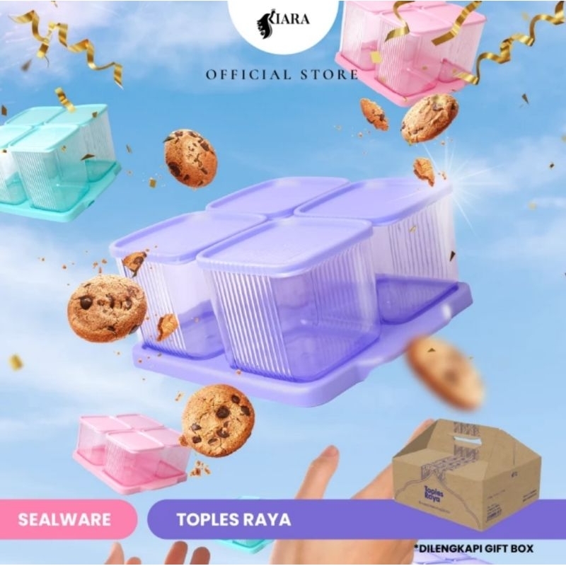 Toples Raya Toples Lebaran minimalis plastik set nampan 750ml tempat penyimpanan kue kering